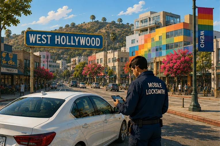 Mobile locksmith service coverage in West Hollywood, CA